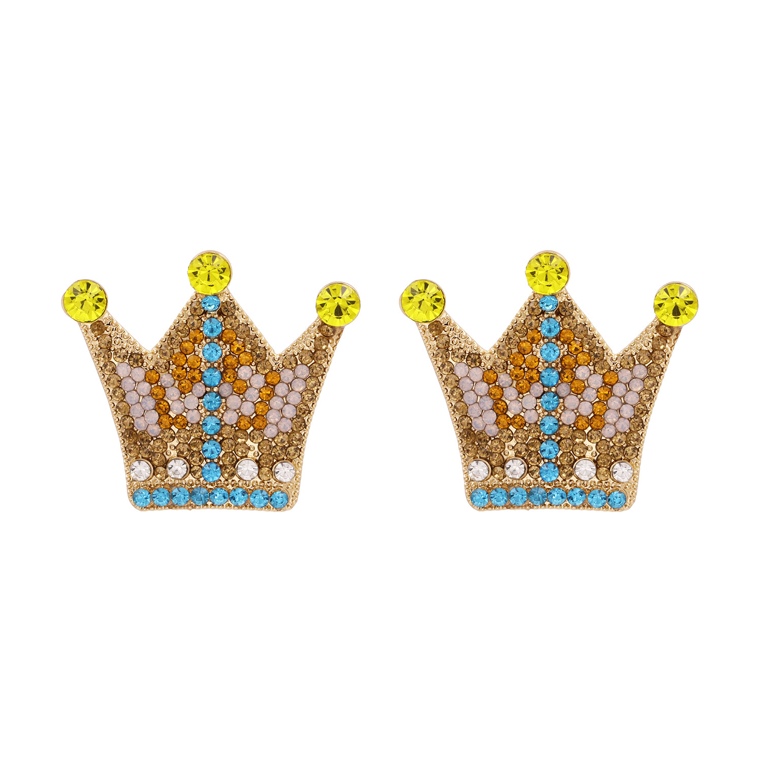 Fashion New  Crown  For Women Full Of  Diamond Cute Simple  Earrings  Nihaojewelry Wholesale display picture 2