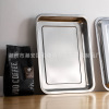 Stainless steel square tray disk dish dish barbecue steaming rice plate, dumpling plate barbecue fish plate iron plate rectangular plate