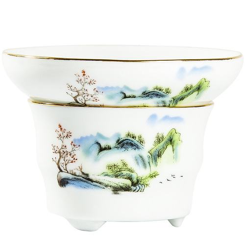 High white gold controlled blue and white porcelain tea filter filter creative ceramic Kung Fu tea set tea filter wholesale customization