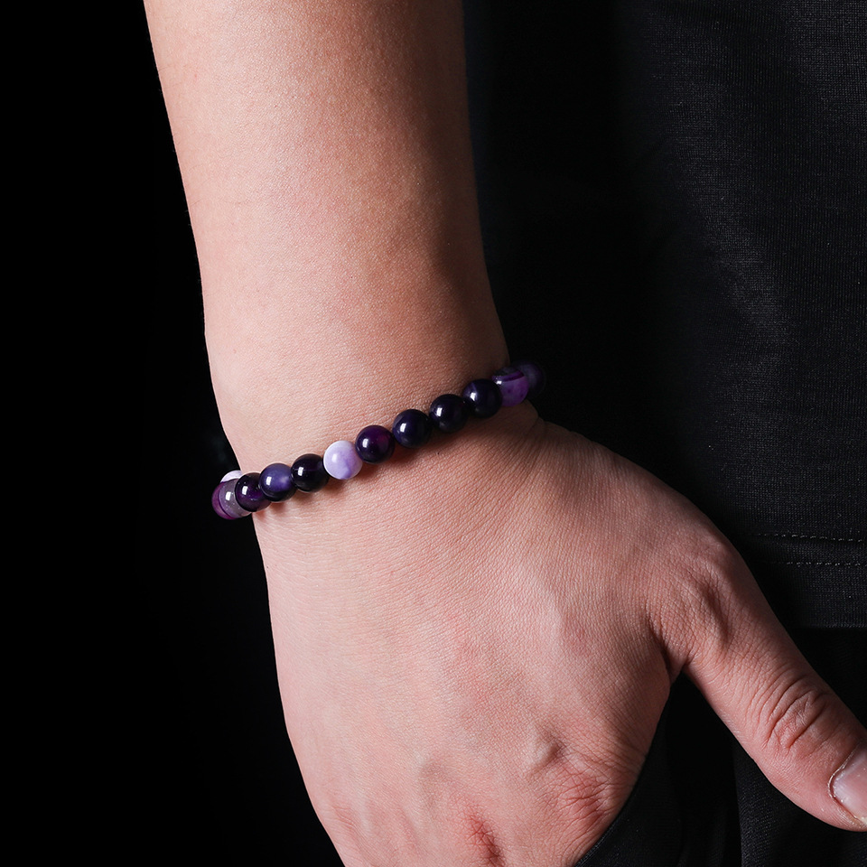 Fashion Natural Stone Good Luck Purple Bead Bracelet Wholesale display picture 2