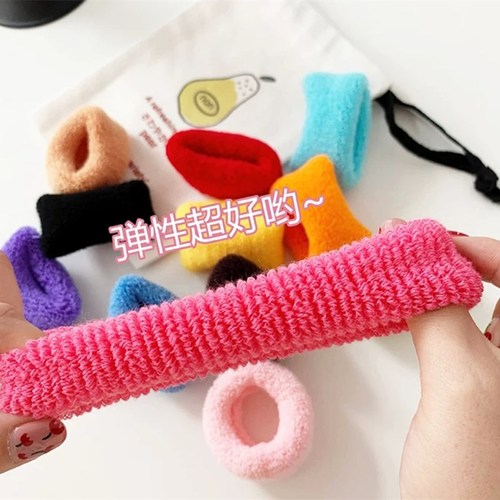 12 packs of candy-colored high-elastic hair ropes, versatile thick hair rings, colorful towel ring headbands, Korean internet celebrity hair accessories