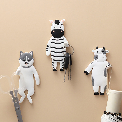Cute animal-shaped fun hooks with reusable hands and feet bendable sticky hooks for wall decoration hooks behind the door