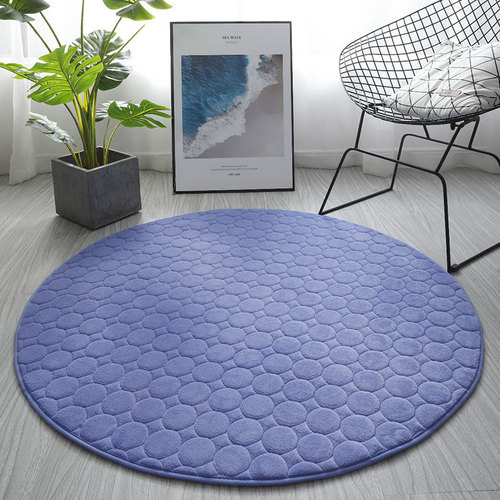 Cross-border wholesale thickened quilted embroidered coral velvet carpet hanging basket yoga tent mat bedroom living room round carpet floor mat