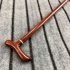 Zitan Wood Walking Stick with Three Detachable Sections, Convenient for Hiking, Elderly Redwood Walking Cane, Factory Wholesale