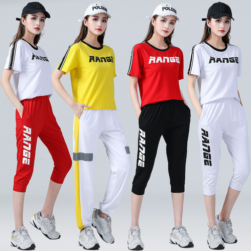 Relaxed Ghost Step Dance Exercise Suit for Middle-Aged and Elderly - Summer Square Dance New Short-Sleeve Sports Clothing