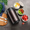 Thermos, lunch box, handheld capacious thermal barrel stainless steel for elementary school students