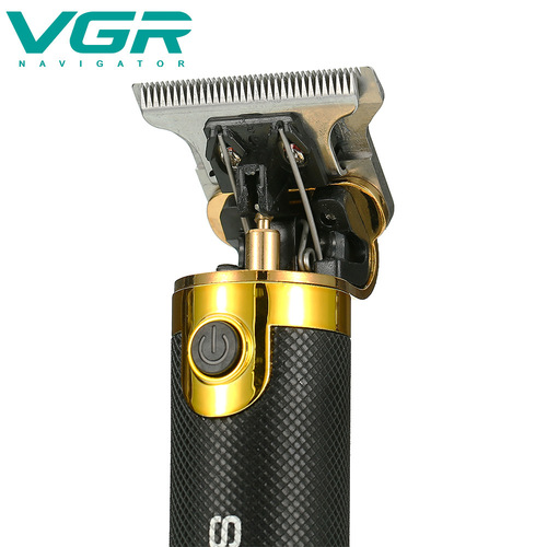 VGR Cross-border New Electric Retro Oil Shear T9 Push White Carving Small Clipper Salon Hair Cutter V-082