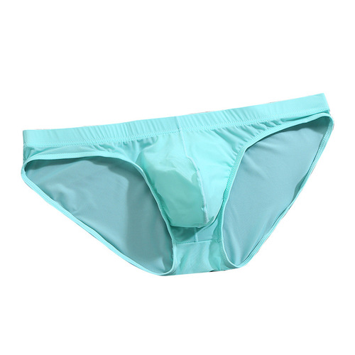 Men's Ice Silk Briefs Sexy One-Piece Ultra-Thin Transparent Ice Silk Triangle Briefs for Wholesale