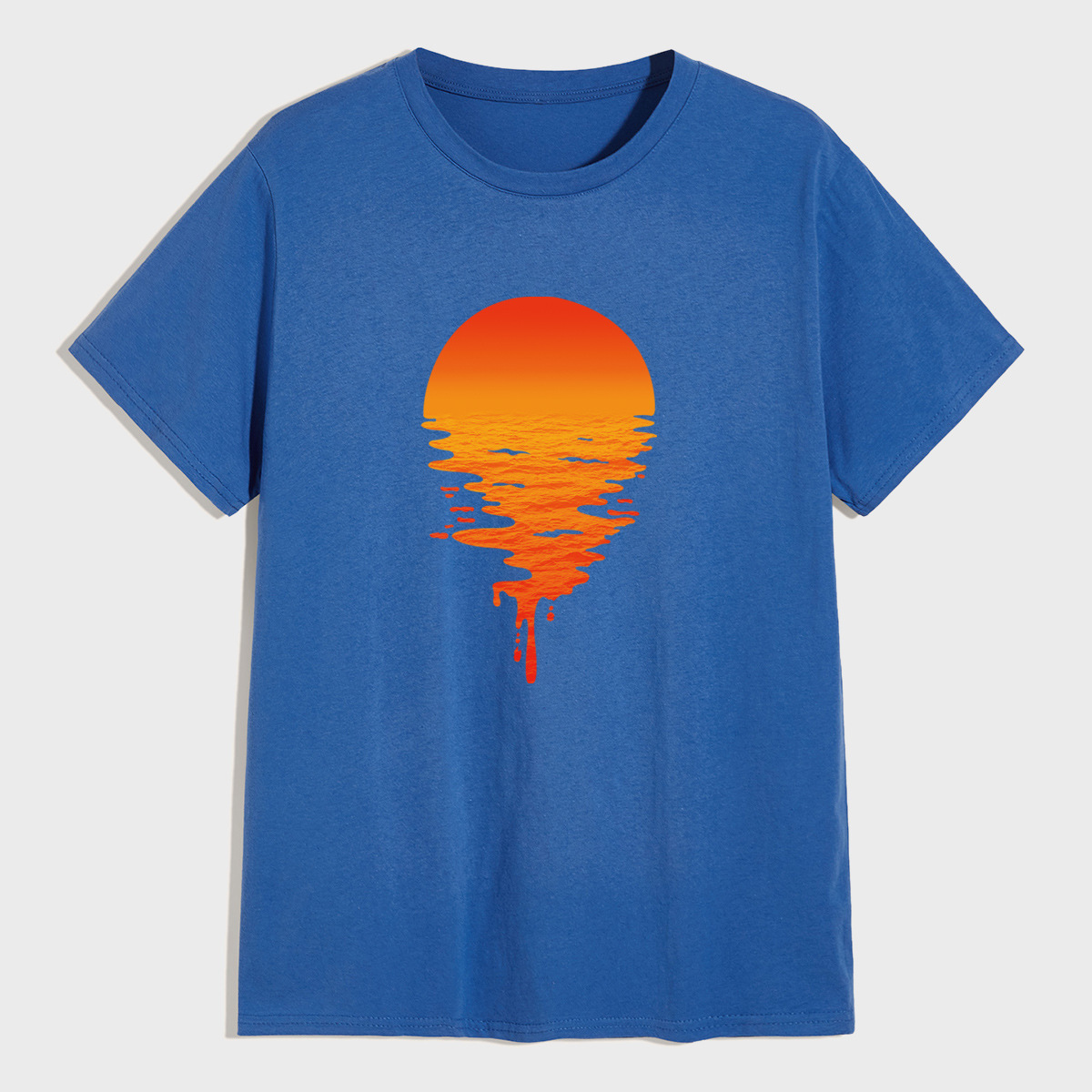 Camiseta cómoda de manga corta de talla grande Sunny Sunset NSSN328