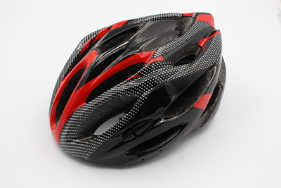 Split helmet red carbon fiber pattern