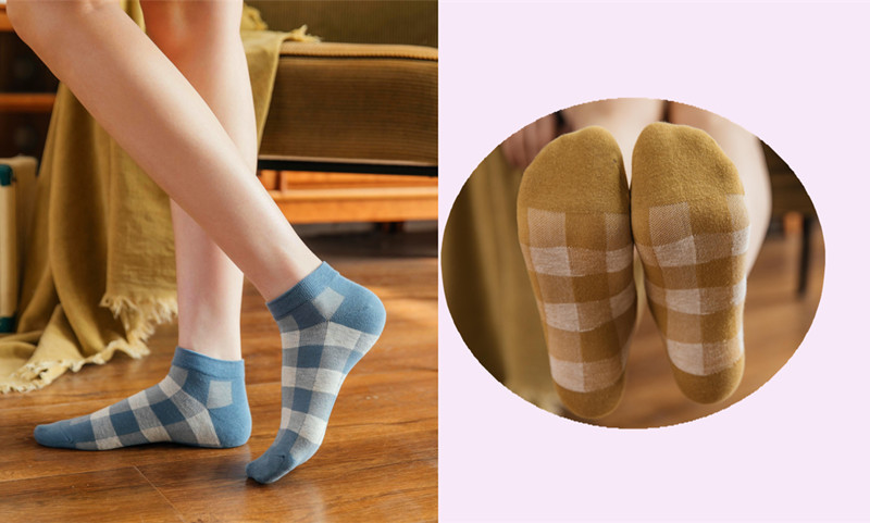 Summer Boat Checkered Socks Ladies Sweet Casual Cotton Socks Low-top Boat Socks Wholesale Nihaojewelry display picture 6