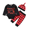 Brand scarf for boys with letters, long-sleeve, trousers, hat, set, 2020