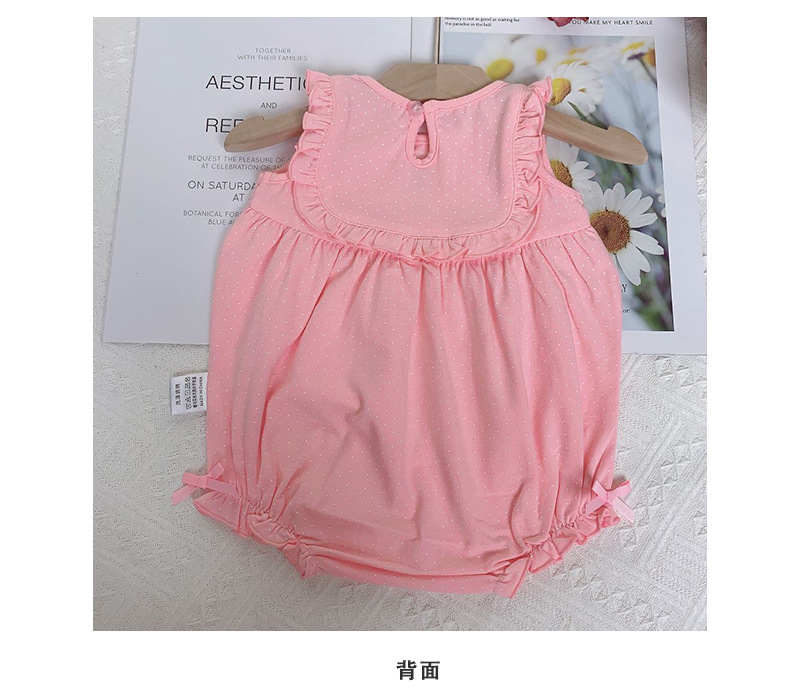 Qile Rabbit Sommer Neuen Stil 0-2 Jahre Alte Baby Baby Koreanischen Stil Süße Und Süße Rosa Weiße Punkt Weste Stram Pler display picture 4