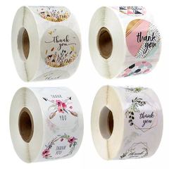 Wholesale cross-border 1 inch thank you stickers self-adhesive sticker labels 500 pcs/roll