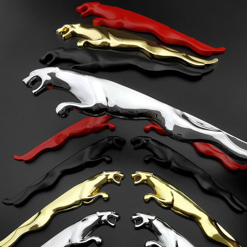 Suitable for Jaguar metal modification stickers, 3D three-dimensional side stickers, cheetah car stickers, leopard logo stickers, personalized car stickers
