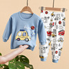 Manufactor winter thickening Home Furnishing Children's clothing keep warm clothes Autumn Cartoon Korean Edition Conjoined wathet pajamas