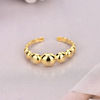 Brand ring, glossy round beads, Korean style