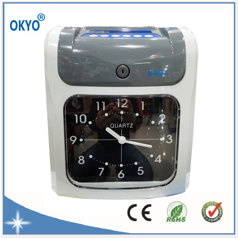 英文版考勤机S-960打卡机 考勤机双色打印 外贸打卡钟 送50张卡纸|ms