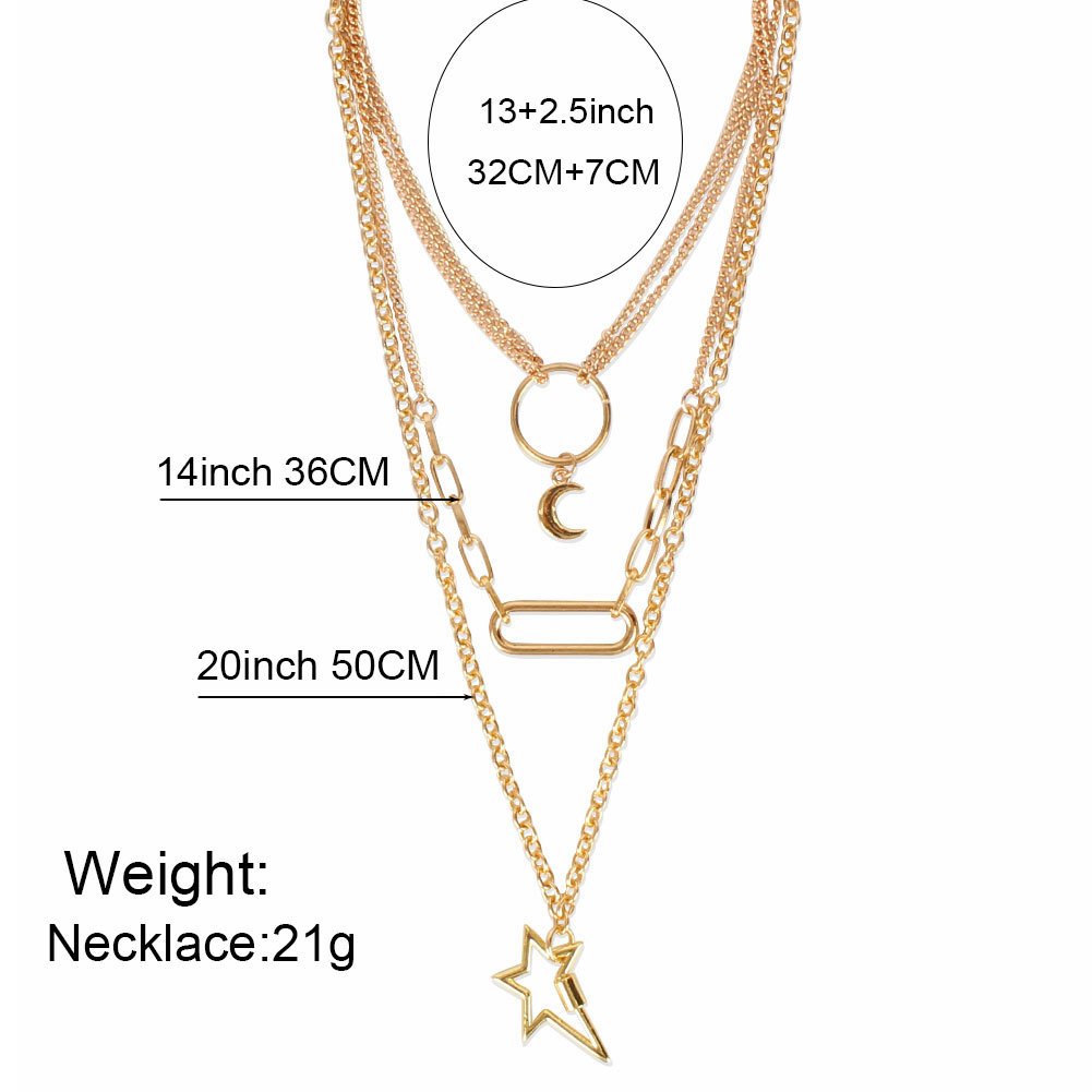 Metal Necklace Simple Fashion Wild Multi-layer Metal Pendant Necklace Wholesale Nihaojewelry display picture 1