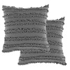 Armrest square solid color cotton linen pillow back to cut fringe sofa pillow cushion