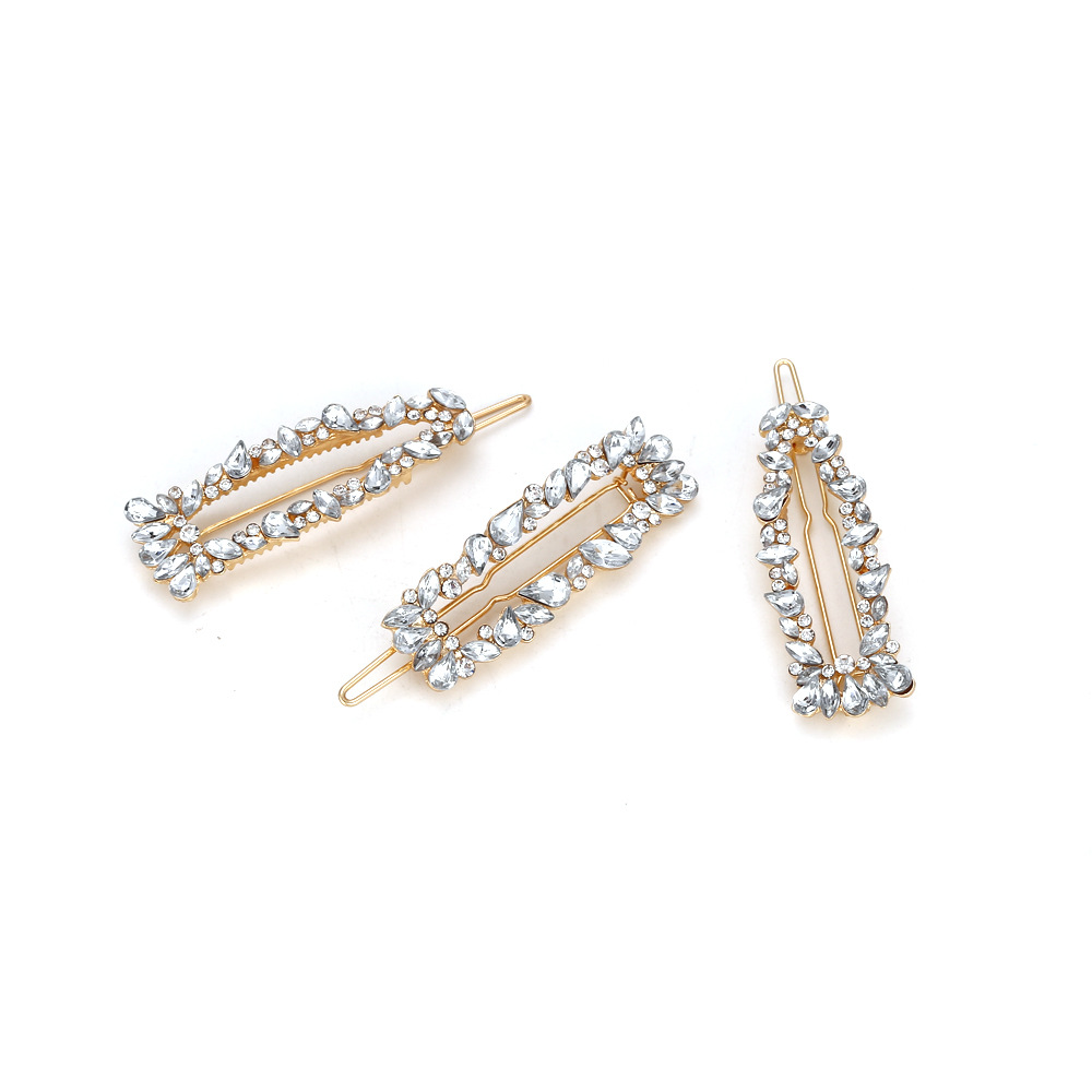 Fashion Geometric Alloy Inlay Rhinestones Hair Clip 3 Pieces display picture 3