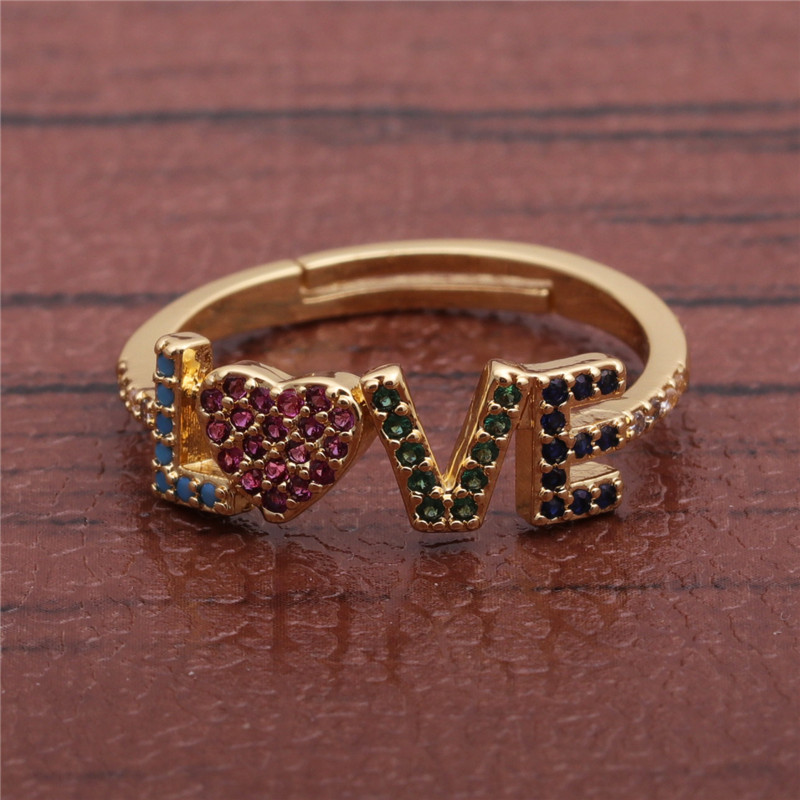 Bague Mode Micro Incrusté Love Zircon display picture 1