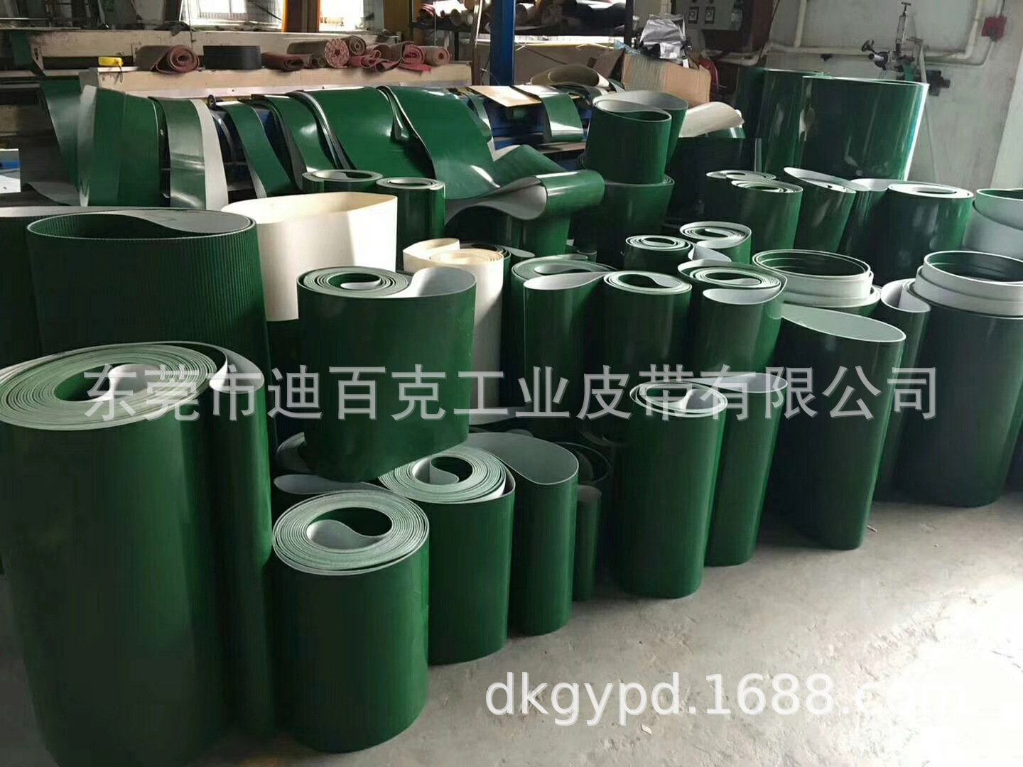 大量供应口罩机绿色PVC输送带现货 输送带底部加防跑偏肋正常发货