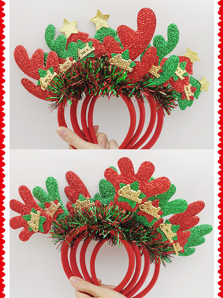 Christmas headbands, Christmas headwear decorations, hair accessories for children, girls, princesses, little girls, Christmas antler headbands for girls detail image 3