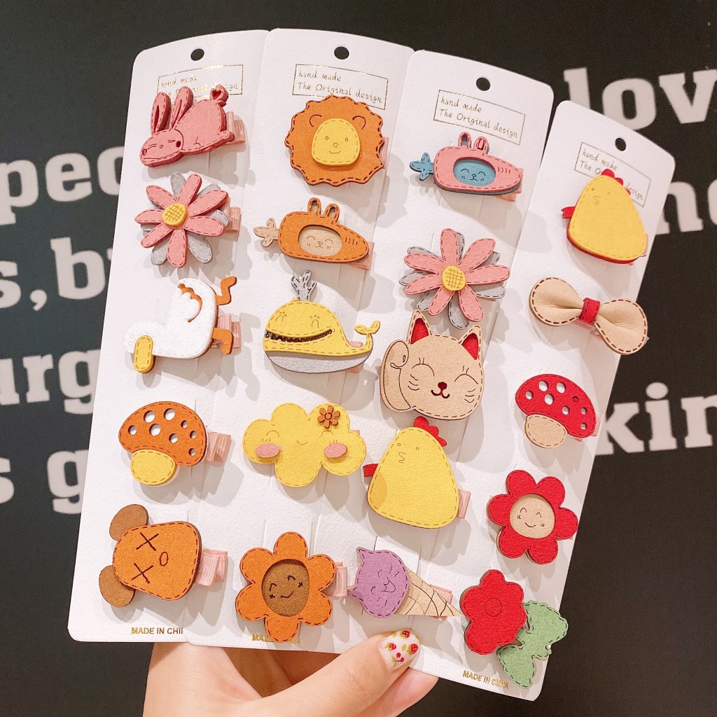 Nuevo estilo coreano linda chica horquilla fruta pequeña combinación de horquilla animal flequillo fresco clip traje de pelo de los niños