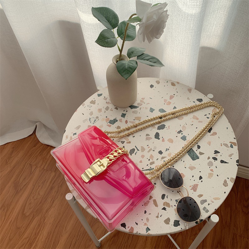Summer 2025 new gradient jelly bag, fashionable color-blocking chain bag, crossbody single-shoulder bag, ladies' small bag undefined