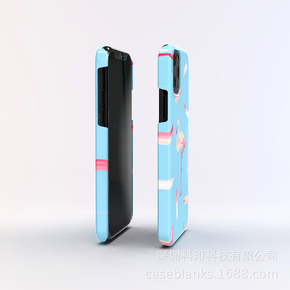 爆款火烈鸟个性化单底光面菲林涂层热转印涂层手机壳来图印制