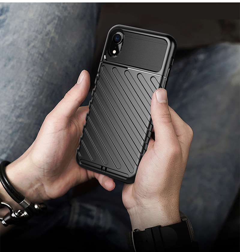 iPhone XR cep telefonu kılıfı için uygundur Apple XR cep telefonu kılıfı Thunder düşmeyi önleyici yumuşak silikon kalınlaştırılmış her şey dahil saf renk