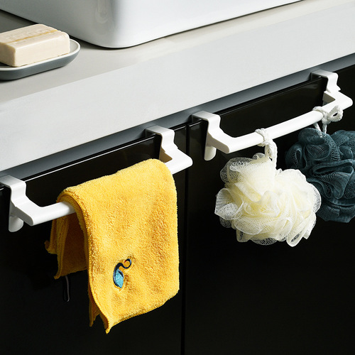 New multifunctional Japanese style seamless kitchen bathroom cabinet door towel hanger clip-on rag rack wardrobe hanger