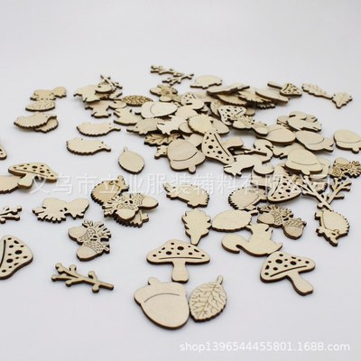 外贸爆款 原木色卡通松鼠款木扣 木片 DIY手工创意贴画装饰扣50颗