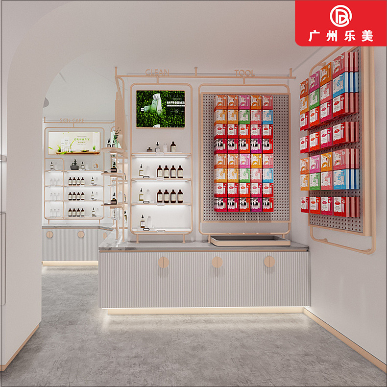 化妆品彩妆展示柜展台木质烤漆壁挂式手机壳精品柜专柜