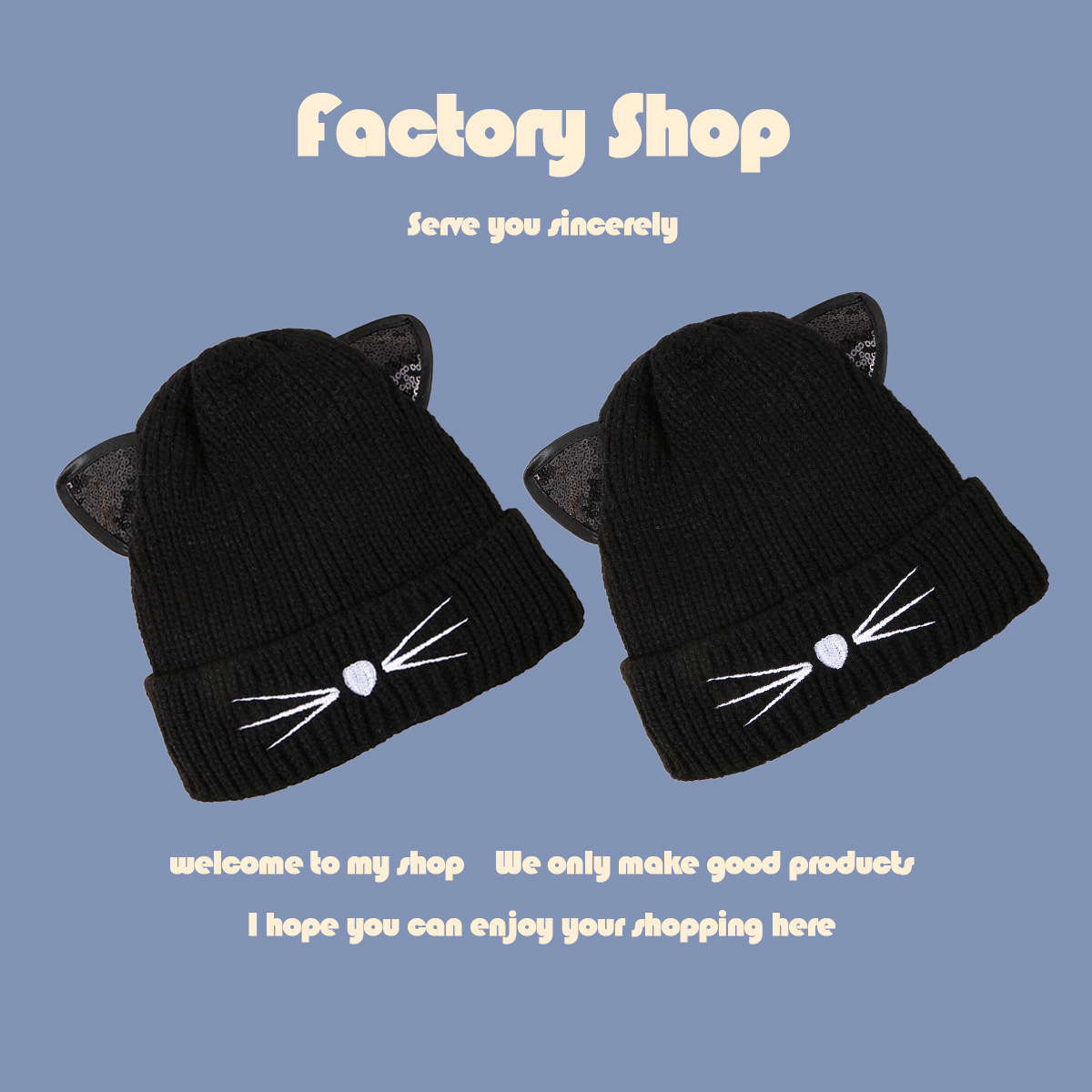 fashion wild cute cat knitted hat   NSTQ15870