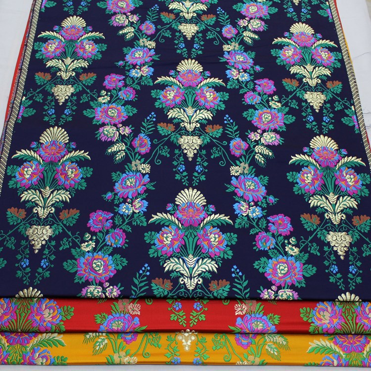 中国风装饰手工抱枕旗袍礼服秀禾服蒙古袍提花纺云锦真丝绸缎面料