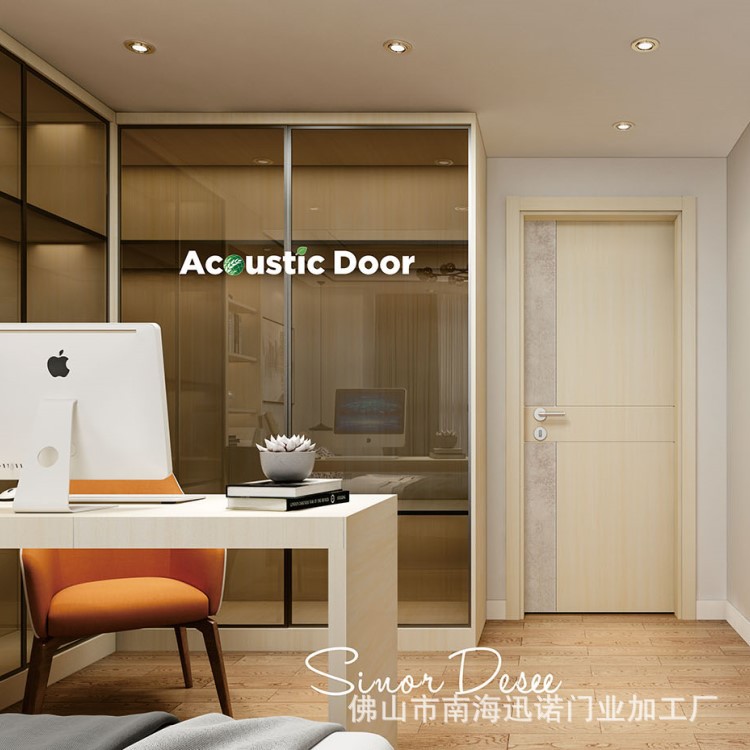Suministro directo de fábrica de madera maciza puerta compuesta moderna minimalista insonorizada puerta interior Puerta de dormitorio puerta image 3