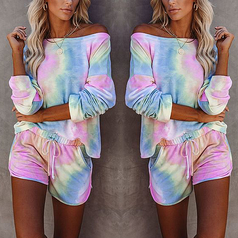 tie-dye printing long-sleeved casual home service suit NSZH28684