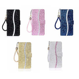 适用红米Note11Pro闪粉亮片手机皮套手提翻盖插卡钱包保护套外贸