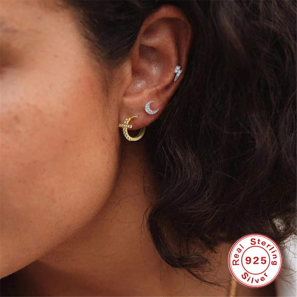 1 Pair Quantity 1 Pair 925 Sterling Silver Cross Zircon Earrings