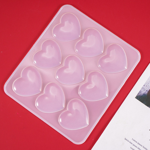 Epoxy resin decorative item mirror phone stand nine-grid solid heart silicone mold wholesale