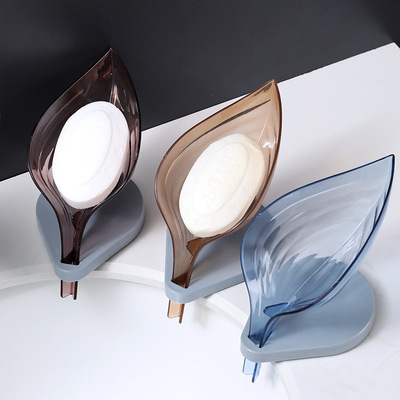 樹葉香皂盒創意肥皂架免打孔香皂置物架肥皂盒瀝水衛生間排水皂架