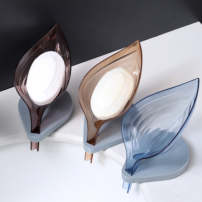 樹葉香皂盒創意肥皂架免打孔香皂置物架肥皂盒瀝水衛生間排水皂架