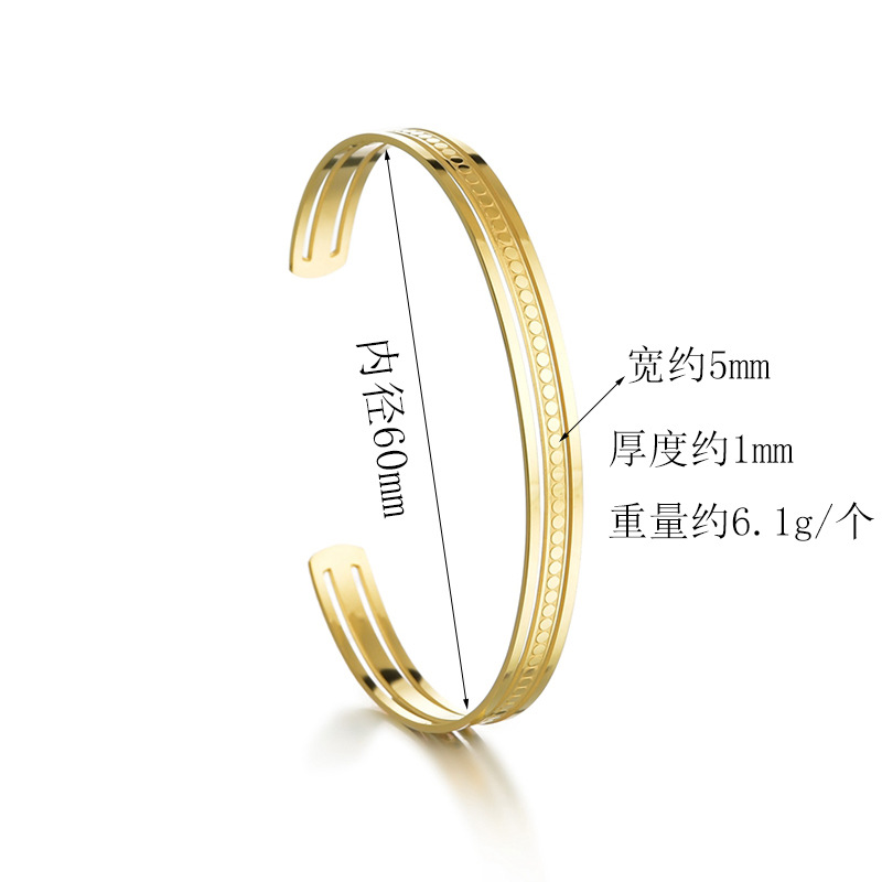 Gold Line Hollow Stainless Steel Bracelet display picture 1