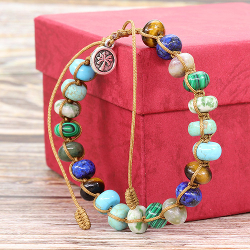 Cross-border colorful emperor stone braided bracelet turquoise bracelet yoga bracelet