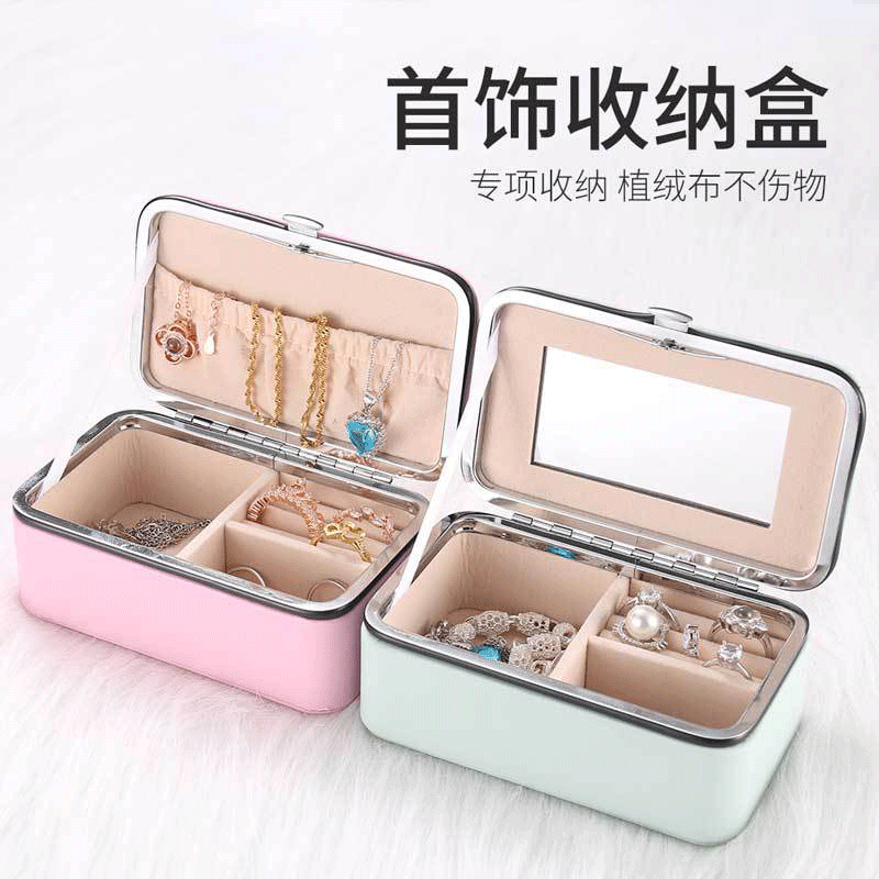 跨境首饰盒PU皮革旅行珠宝首饰盒欧式便携饰品盒首饰收纳盒厂家