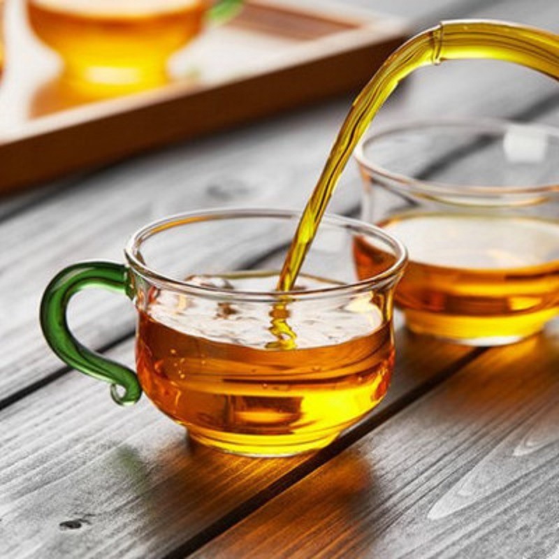 Taza de té de vidrio de doble capa aislada pequeña taza de té de hogar mini con mango Mark Taza de tamaño pequeño taza de té pequeña