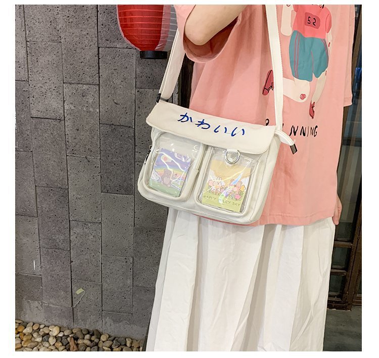 Cute Cartoon Transparent Canvas Bag Korean Chic Student Wild Class Package Wholesale Nihaojewelry display picture 49