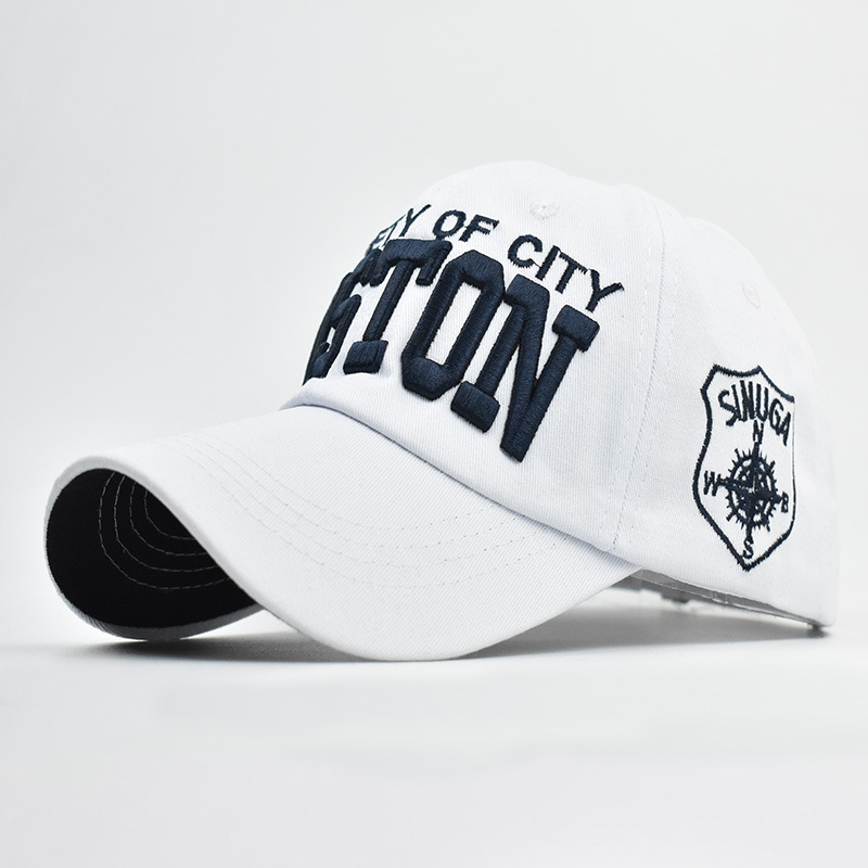Nuevo sombrero transfronterizo gorra de béisbol Boston bordado de letras grandes gorra de pico 3D clásico gorra de bordado tridimensional